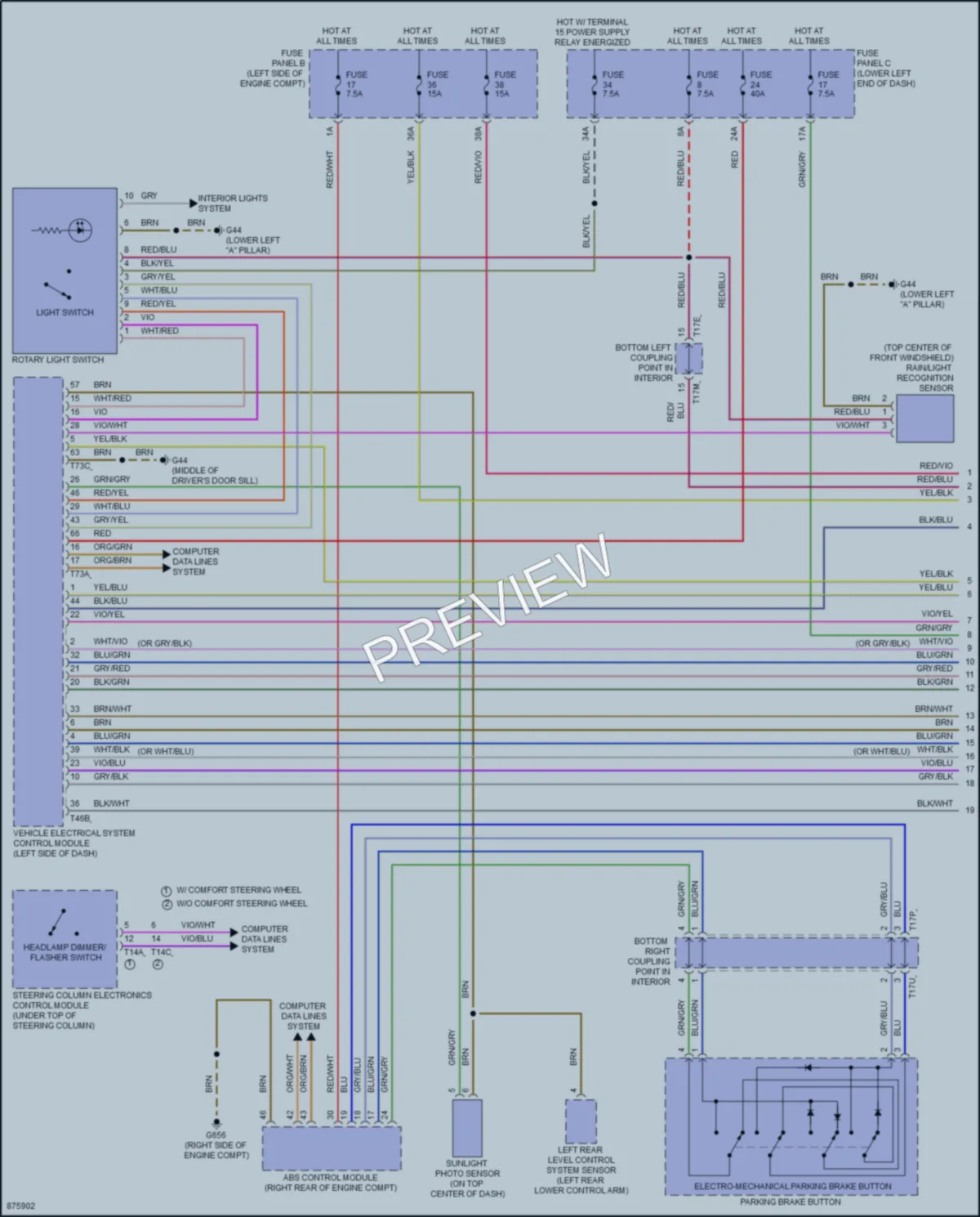2024 Volkswagen Tiguan Headlights wiring diagram preview