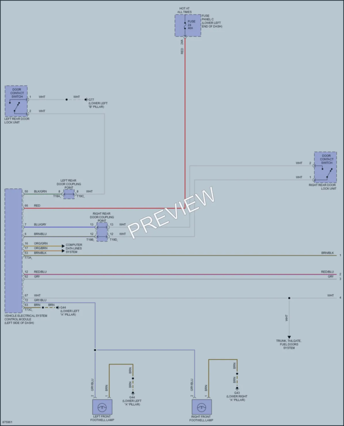 2024 Volkswagen Tiguan Interior Lights wiring diagram preview