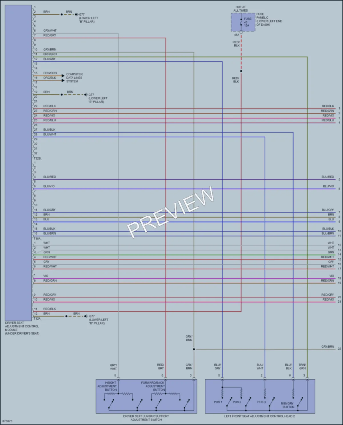 2024 Volkswagen Tiguan Memory Systems wiring diagram preview