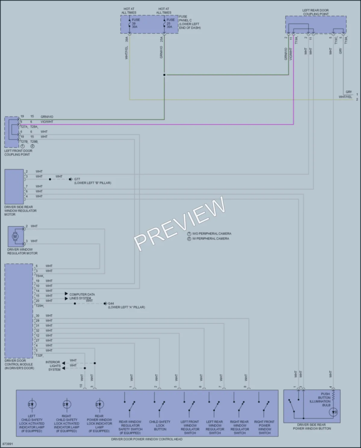 2024 Volkswagen Tiguan Power Windows wiring diagram preview
