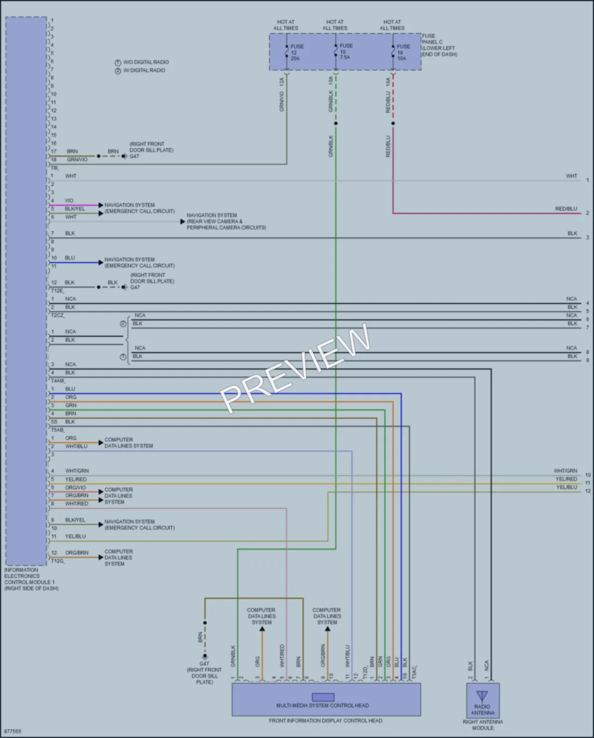 2024 Volkswagen Tiguan Radio wiring diagram preview