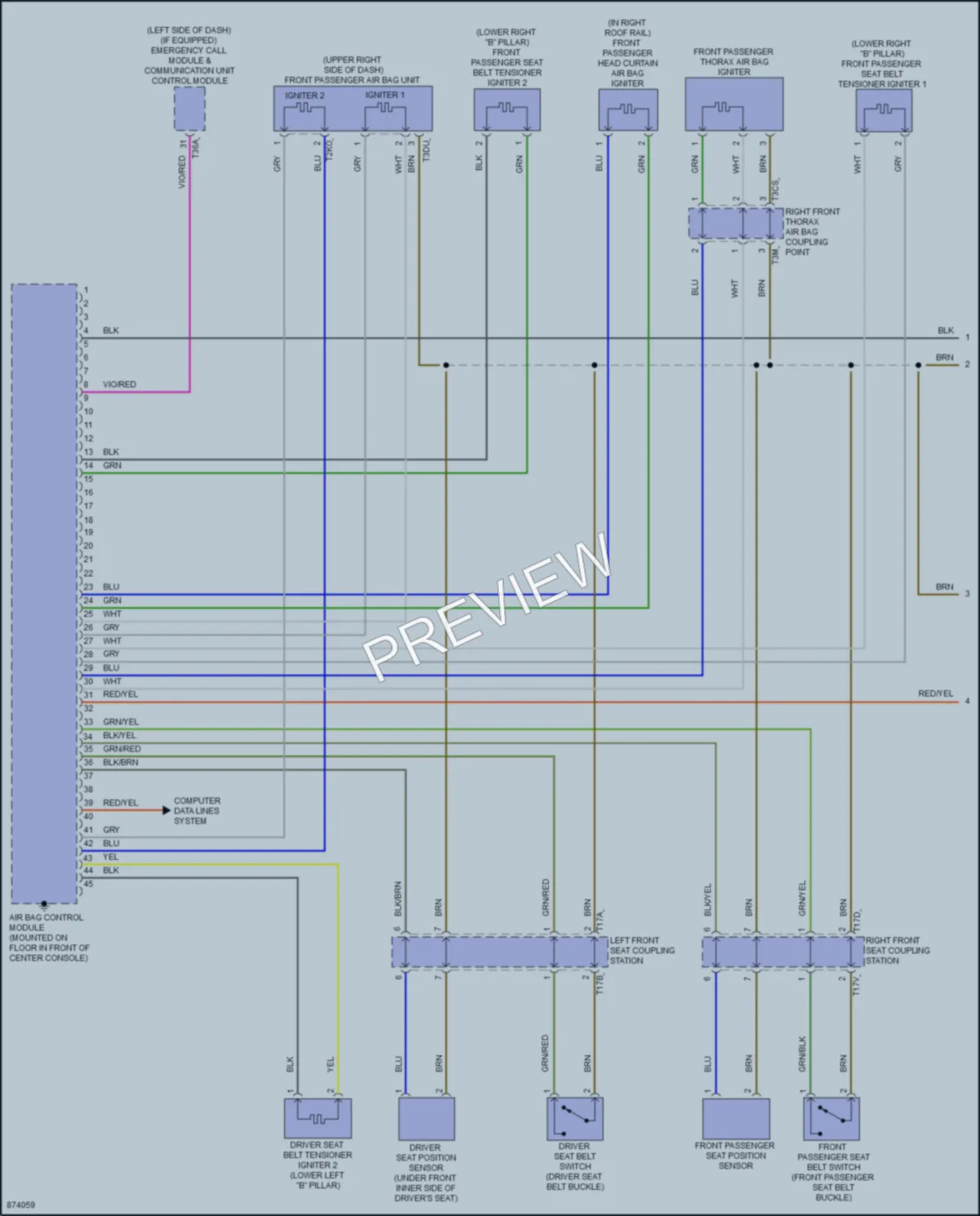 2024 Volkswagen Tiguan Supplemental Restraints wiring diagram preview