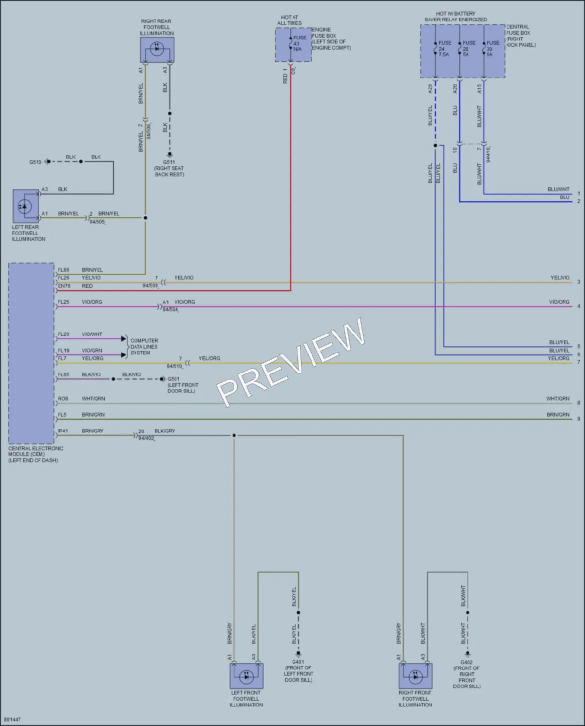 2024 Volvo S60 Interior Lights wiring diagram preview