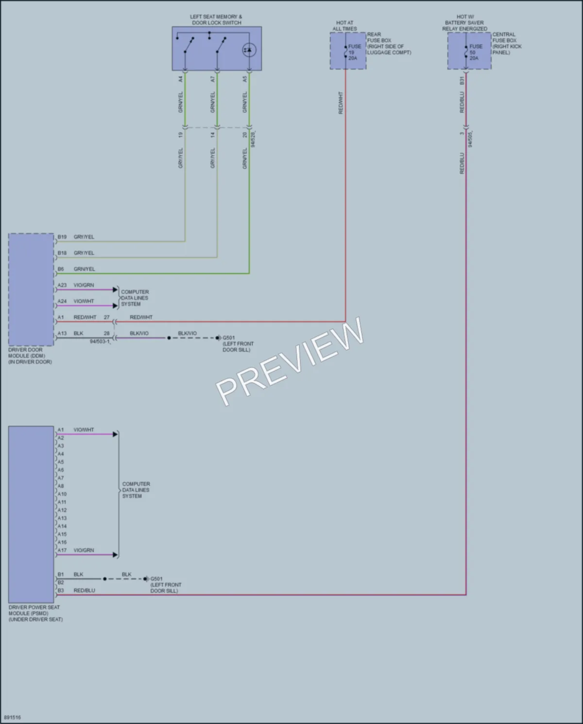2024 Volvo S60 Memory Systems wiring diagram preview