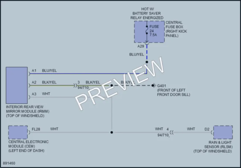 2024 Volvo S60 Power Mirrors wiring diagram preview