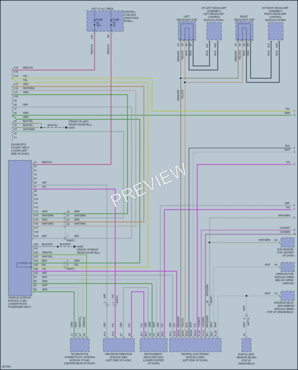 2024 Volvo S60PlugIn Computer Data Lines wiring diagram preview