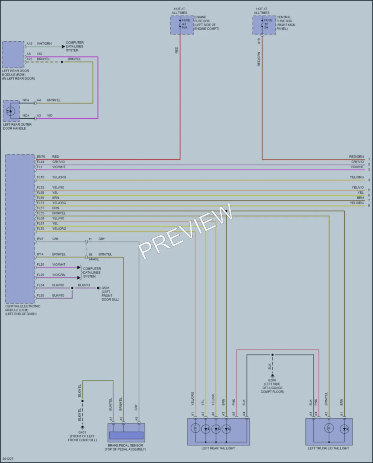 2024 Volvo S60PlugIn Exterior Lights wiring diagram preview