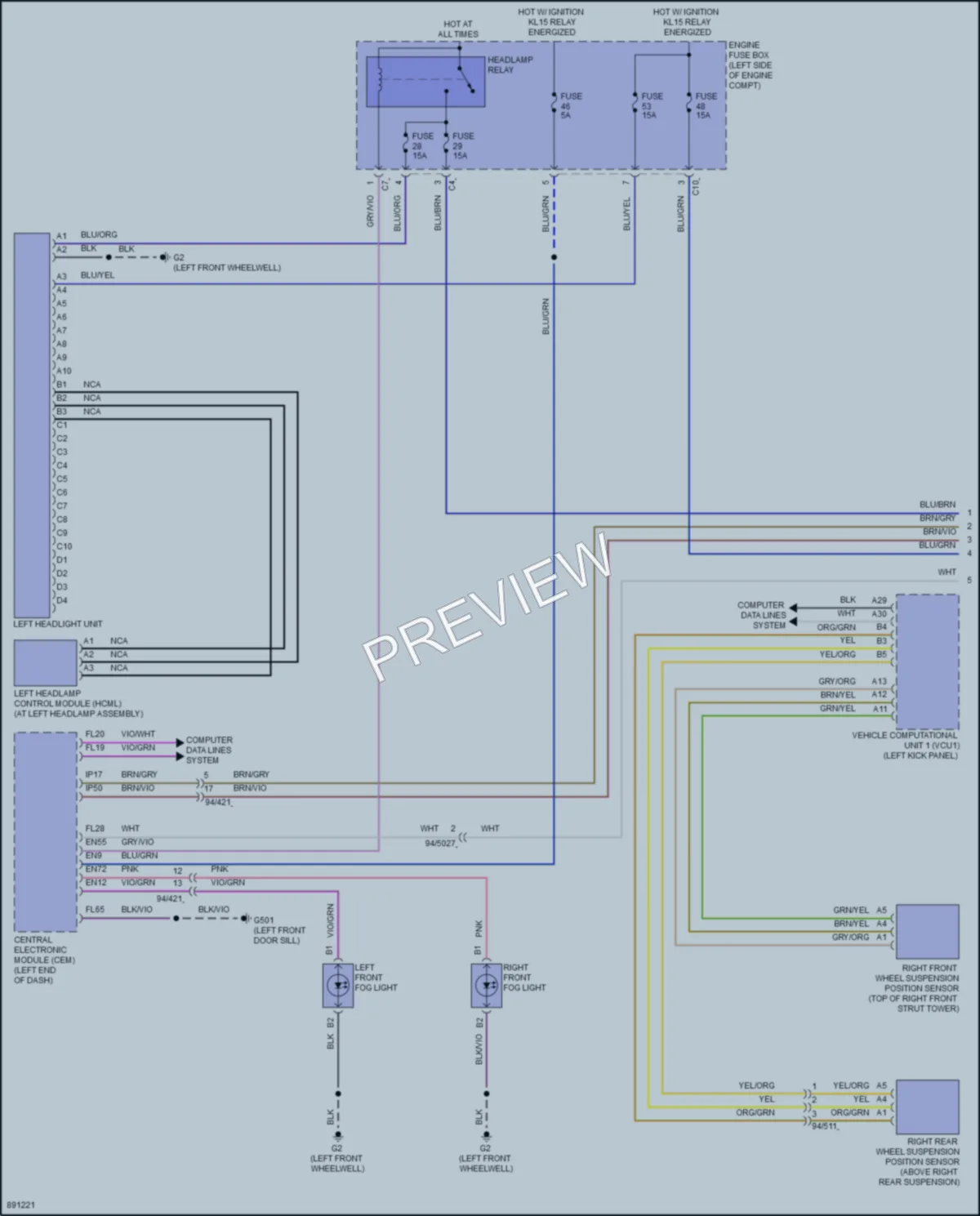 2024 Volvo S60PlugIn Headlights wiring diagram preview