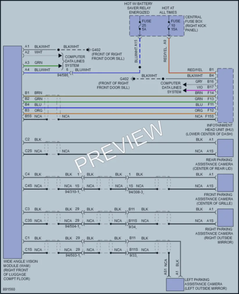 2024 Volvo S60PlugIn Navigation wiring diagram preview