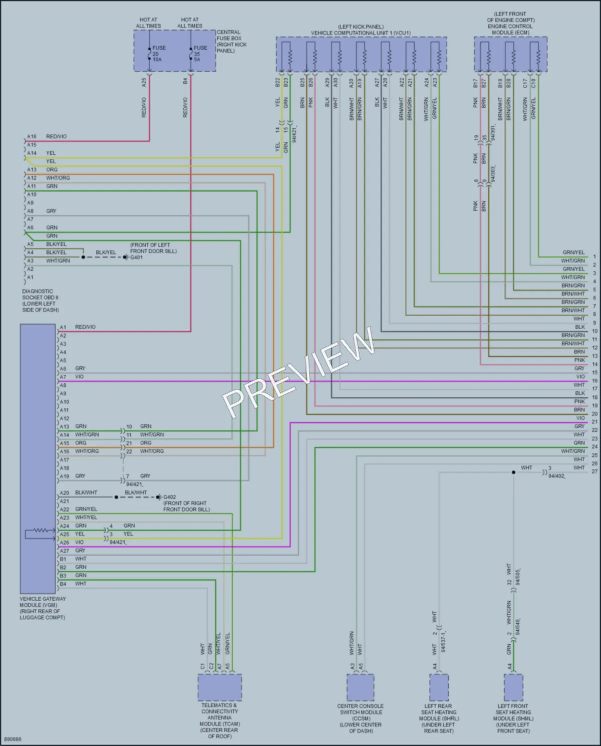 2024 Volvo S90 Computer Data Lines wiring diagram preview