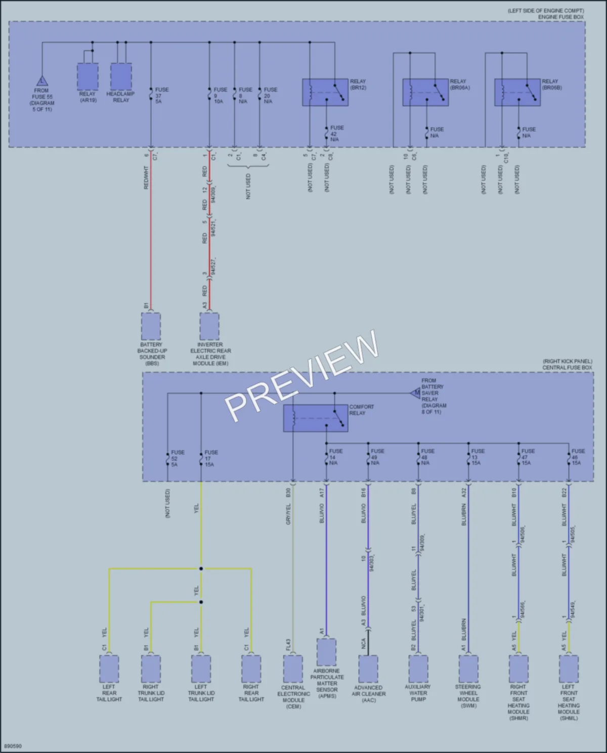 2024 Volvo S90PlugIn Power Distribution wiring diagram preview