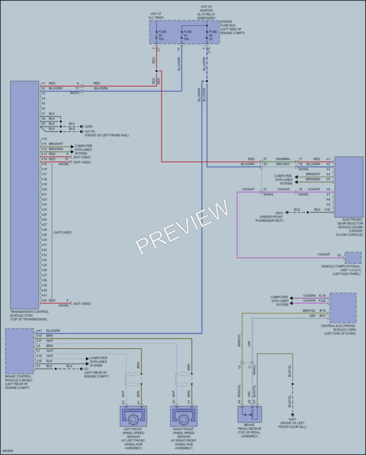 2024 Volvo S90PlugIn Transmission wiring diagram preview