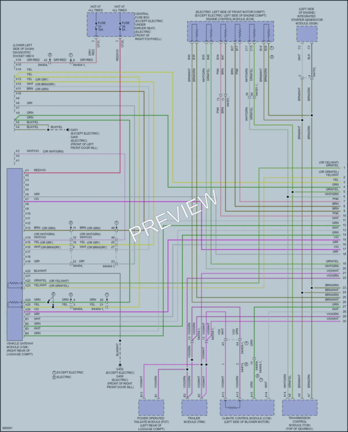 2024 Volvo XC40 Computer Data Lines wiring diagram preview