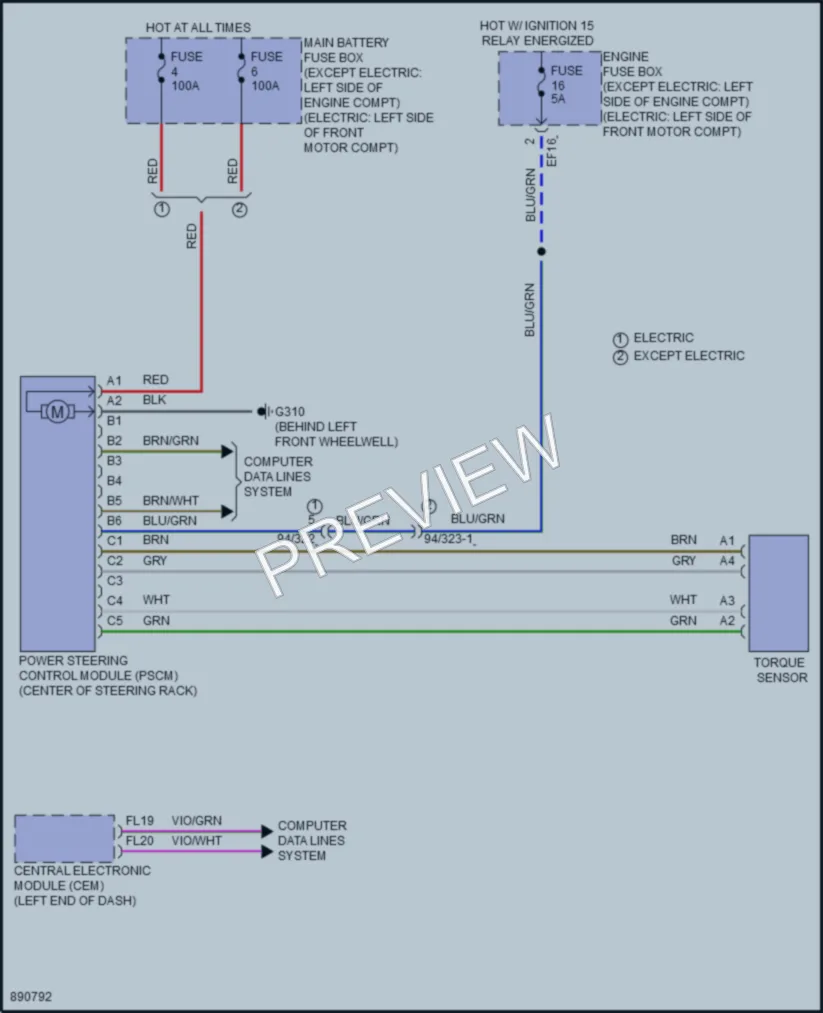 2024 Volvo XC40 Electronic Power Steering wiring diagram preview
