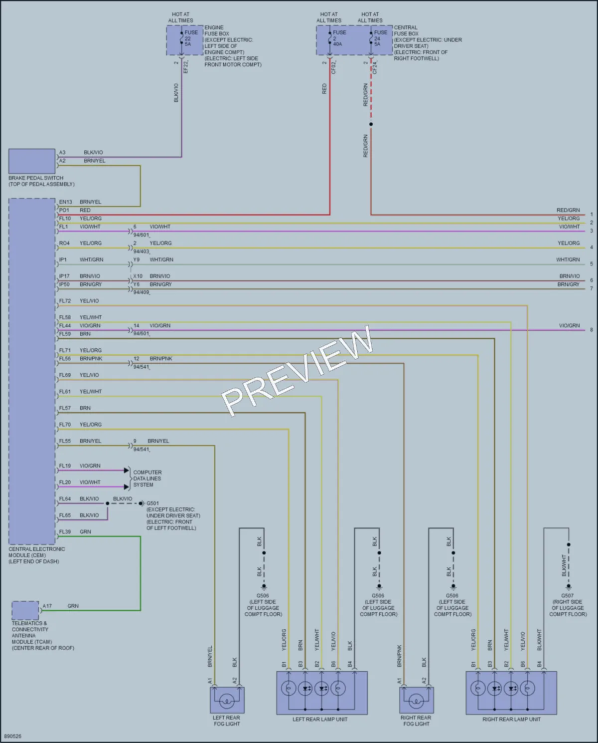 2024 Volvo XC40 Exterior Lights wiring diagram preview