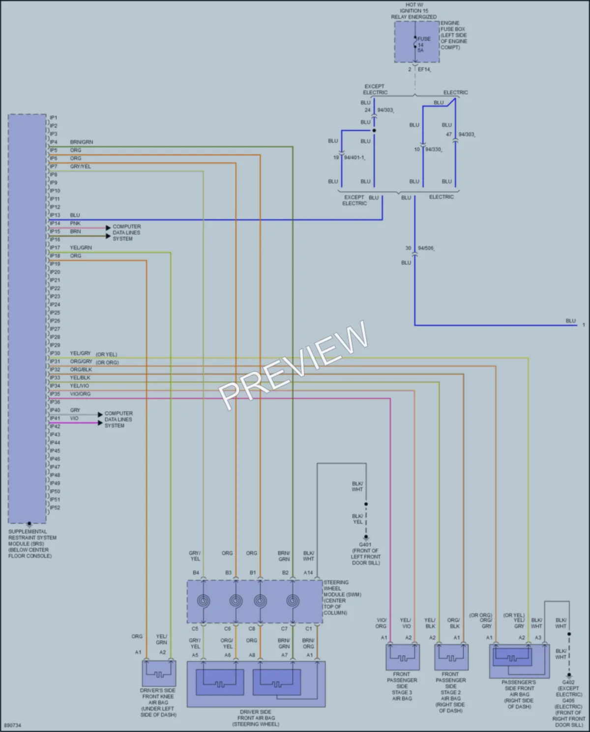 2024 Volvo XC40 Supplemental Restraints wiring diagram preview