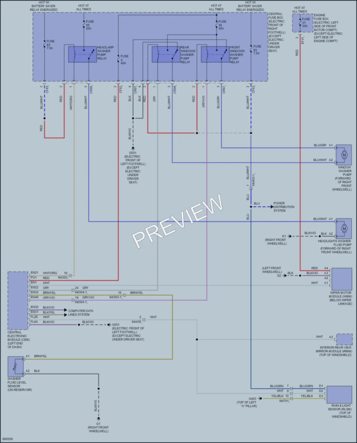 2024 Volvo XC40 Wiper Washer wiring diagram preview