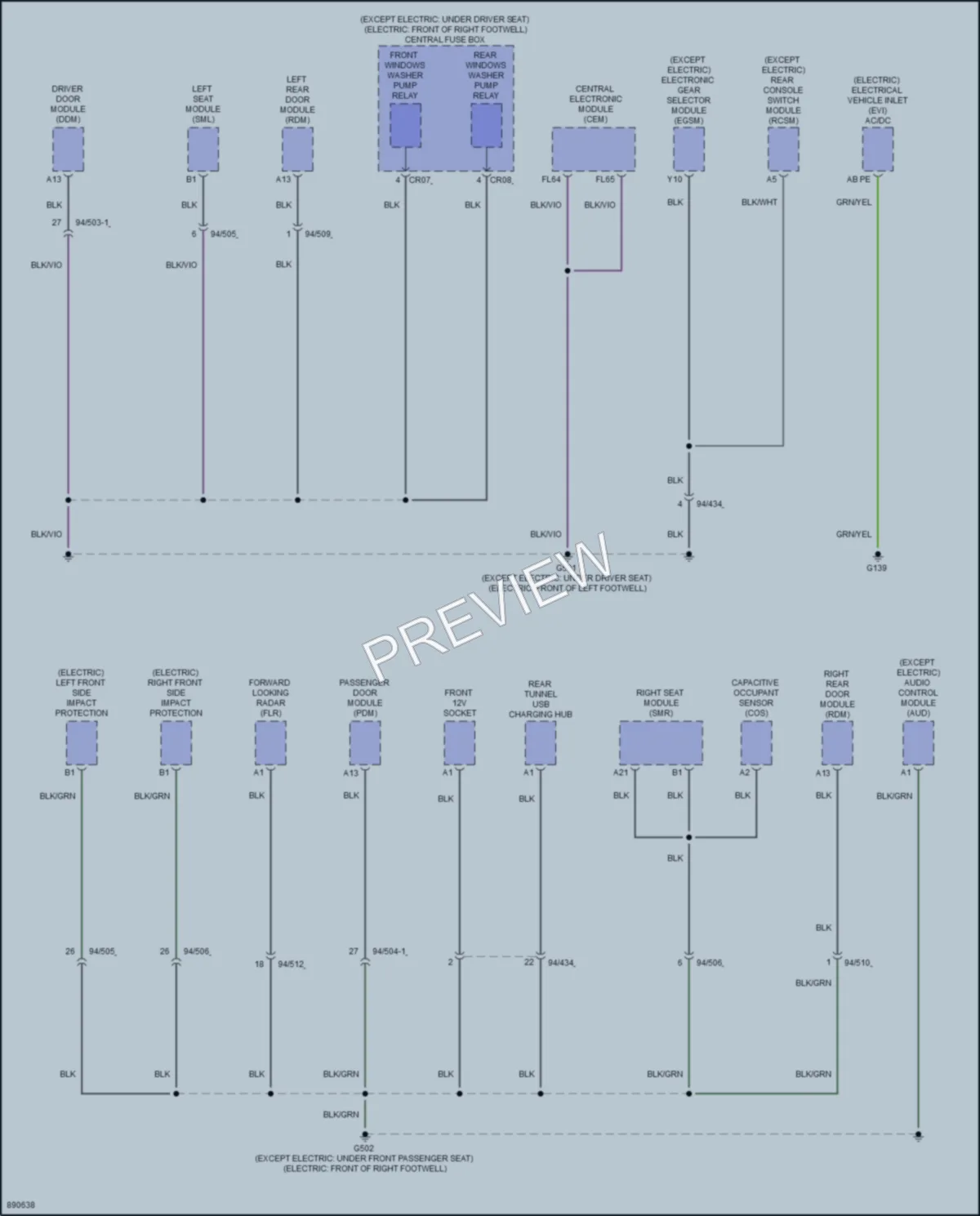 2024 Volvo XC40Electric Ground Distribution wiring diagram preview