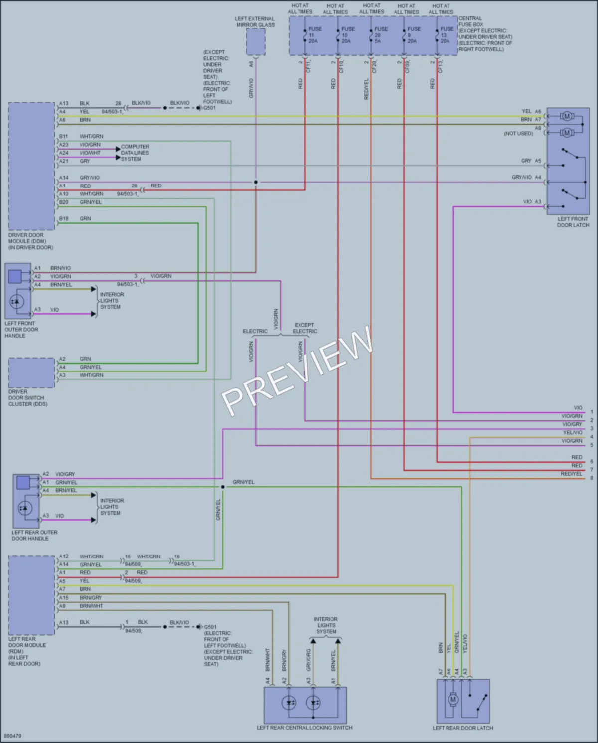 2024 Volvo XC40Electric Power Door Locks wiring diagram preview