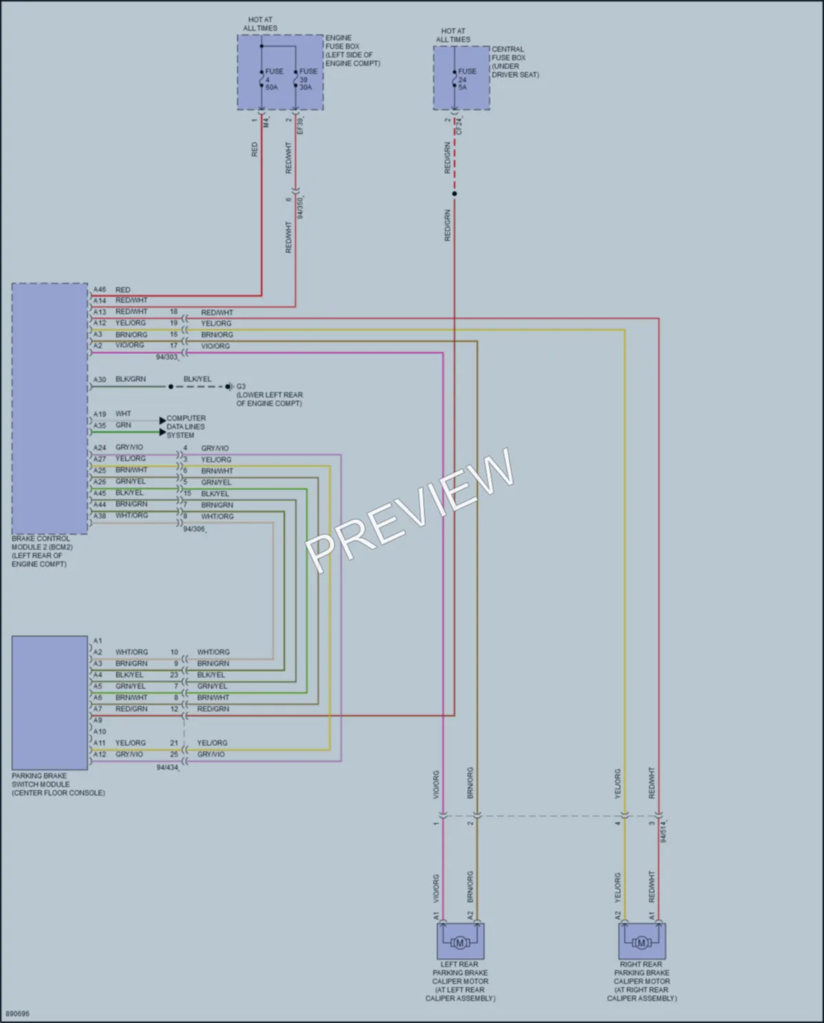 2024 Volvo XC40Electric Shift Interlock wiring diagram preview