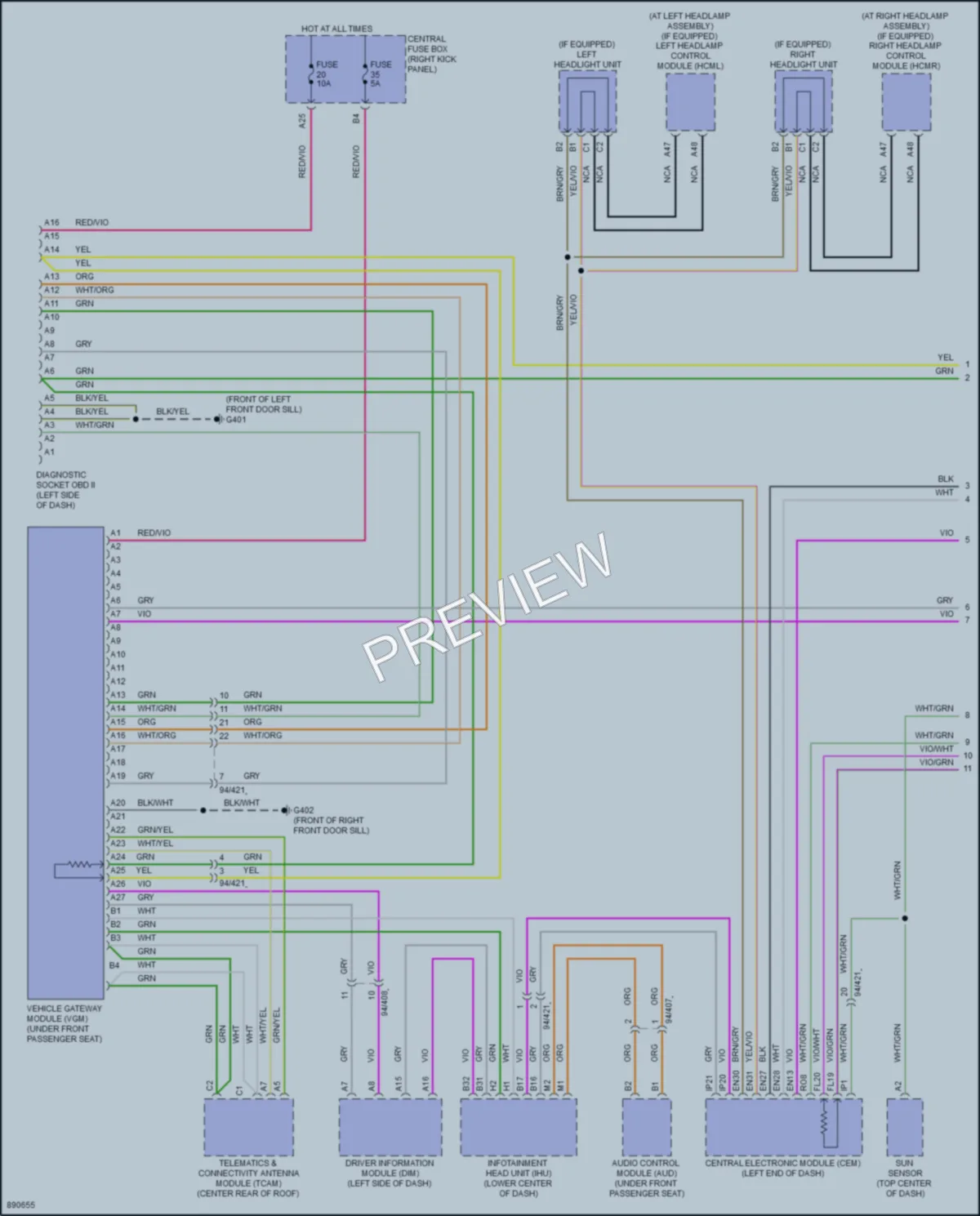 2024 Volvo XC60 Computer Data Lines wiring diagram preview