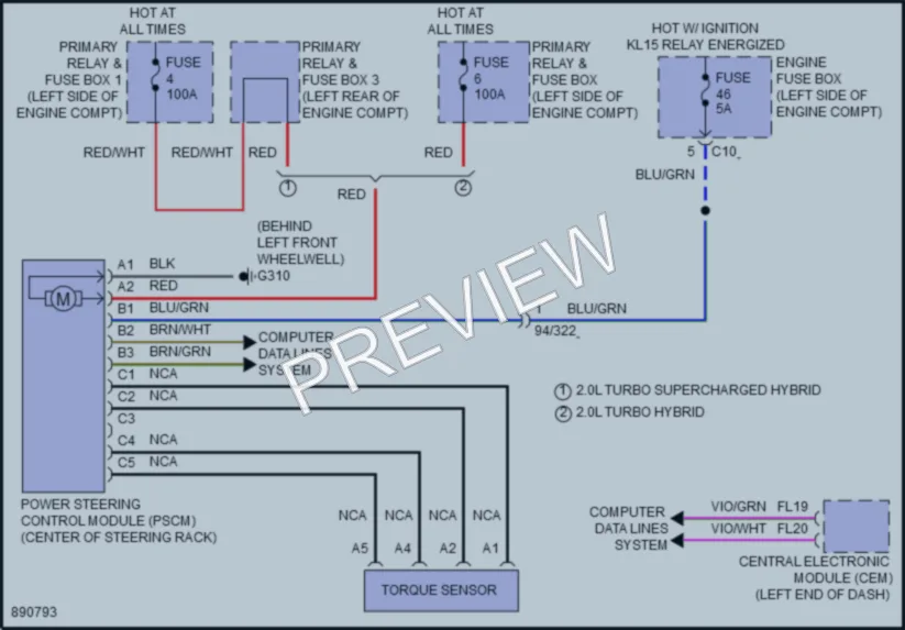 2024 Volvo XC60 Electronic Power Steering wiring diagram preview