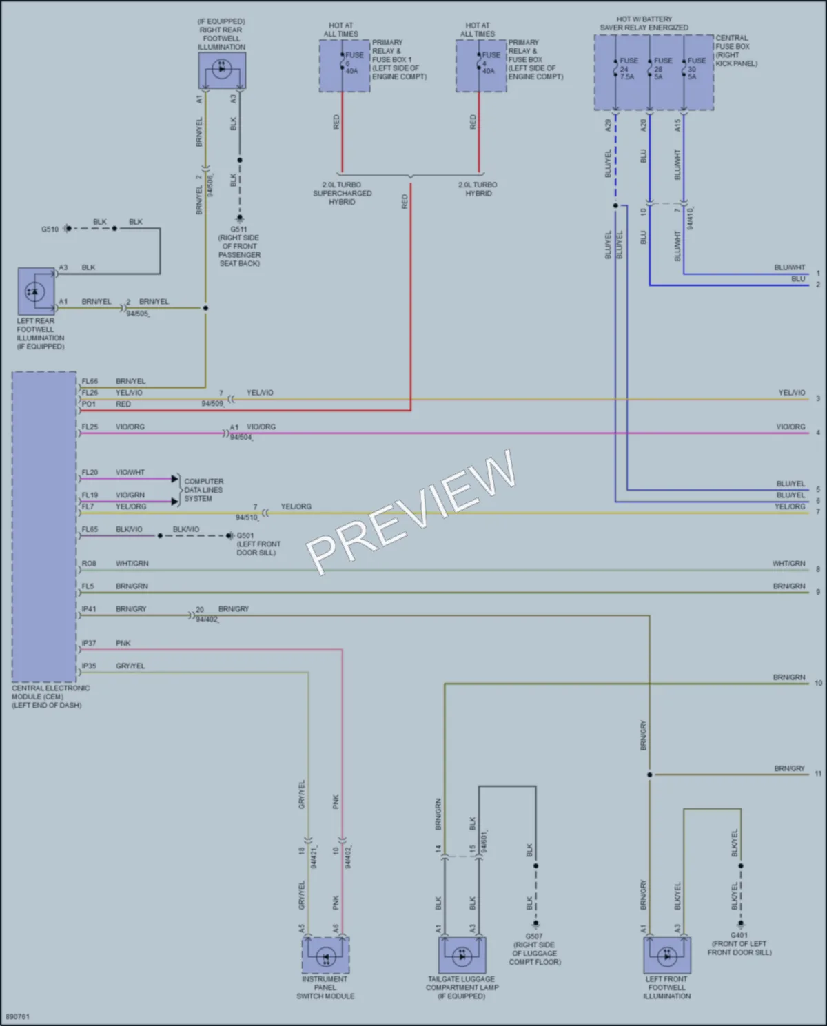 2024 Volvo XC60 Interior Lights wiring diagram preview