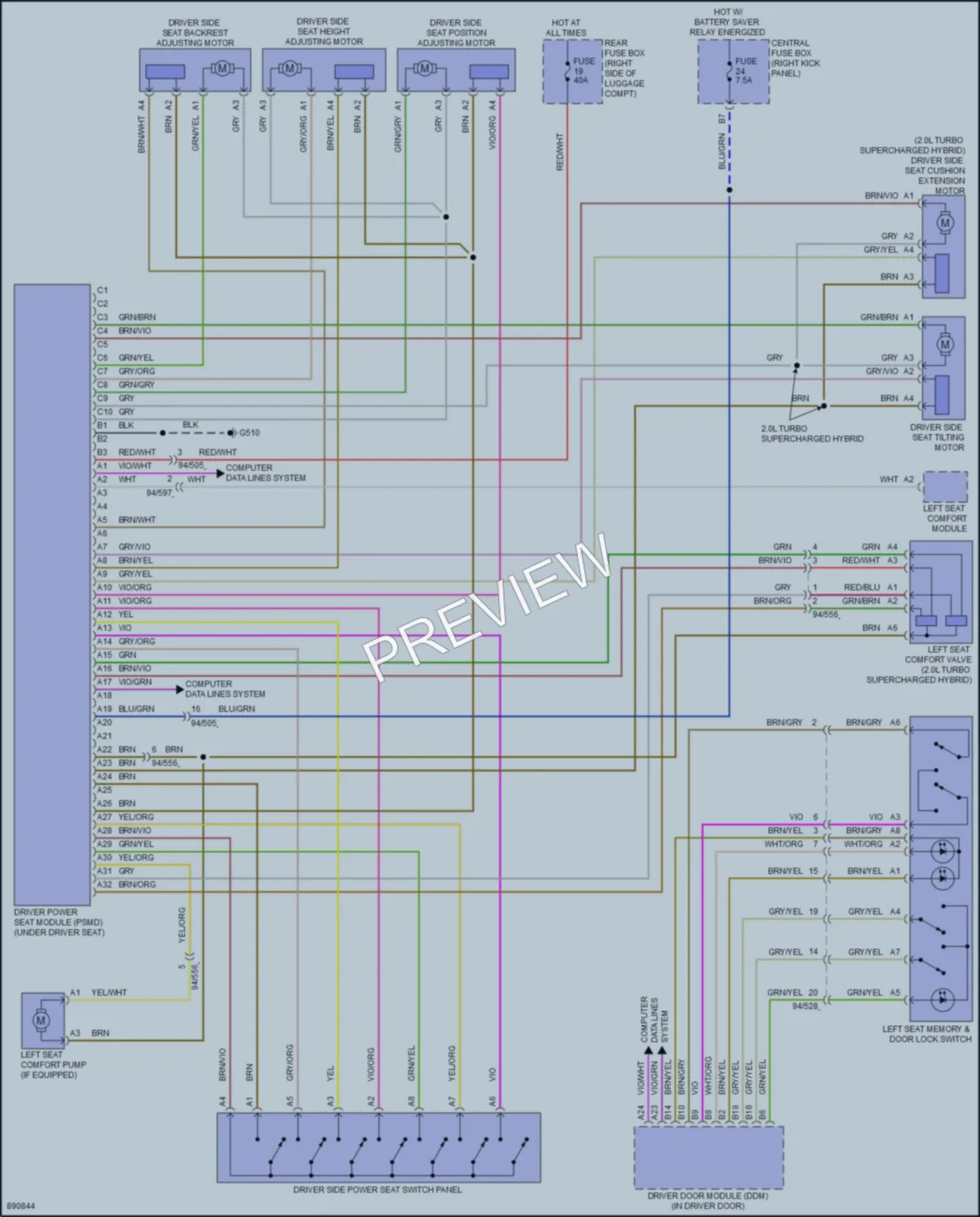2024 Volvo XC60 Memory Systems wiring diagram preview