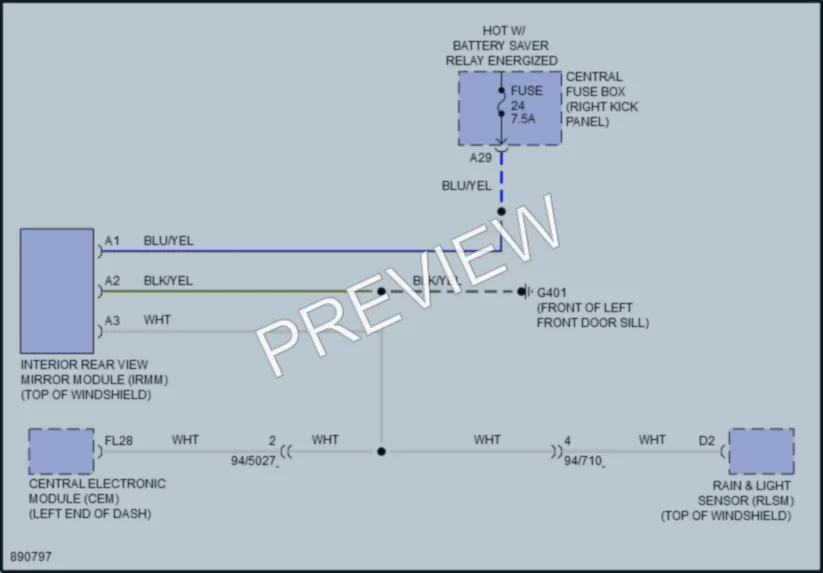 2024 Volvo XC60 Power Mirrors wiring diagram preview