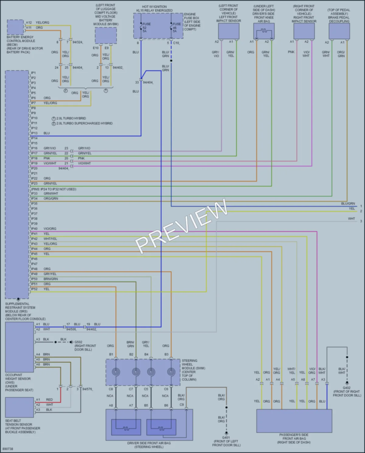 2024 Volvo XC60 Supplemental Restraints wiring diagram preview