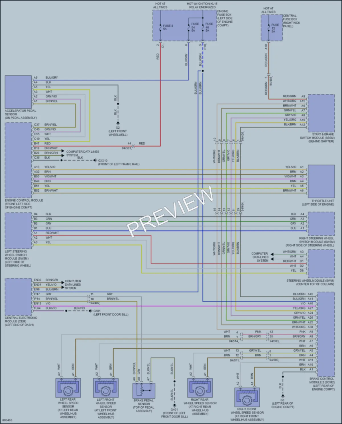 2024 Volvo XC60PlugIn Cruise Control wiring diagram preview