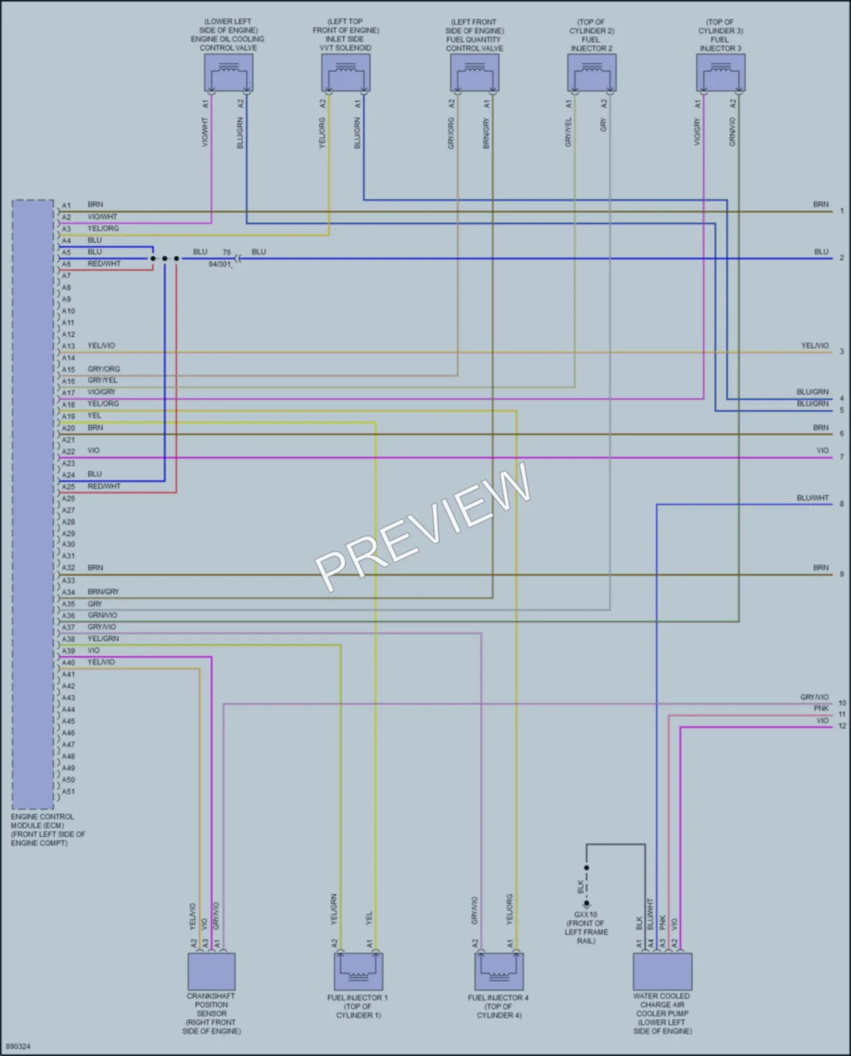 2024 Volvo XC60PlugIn Engine Performance wiring diagram preview