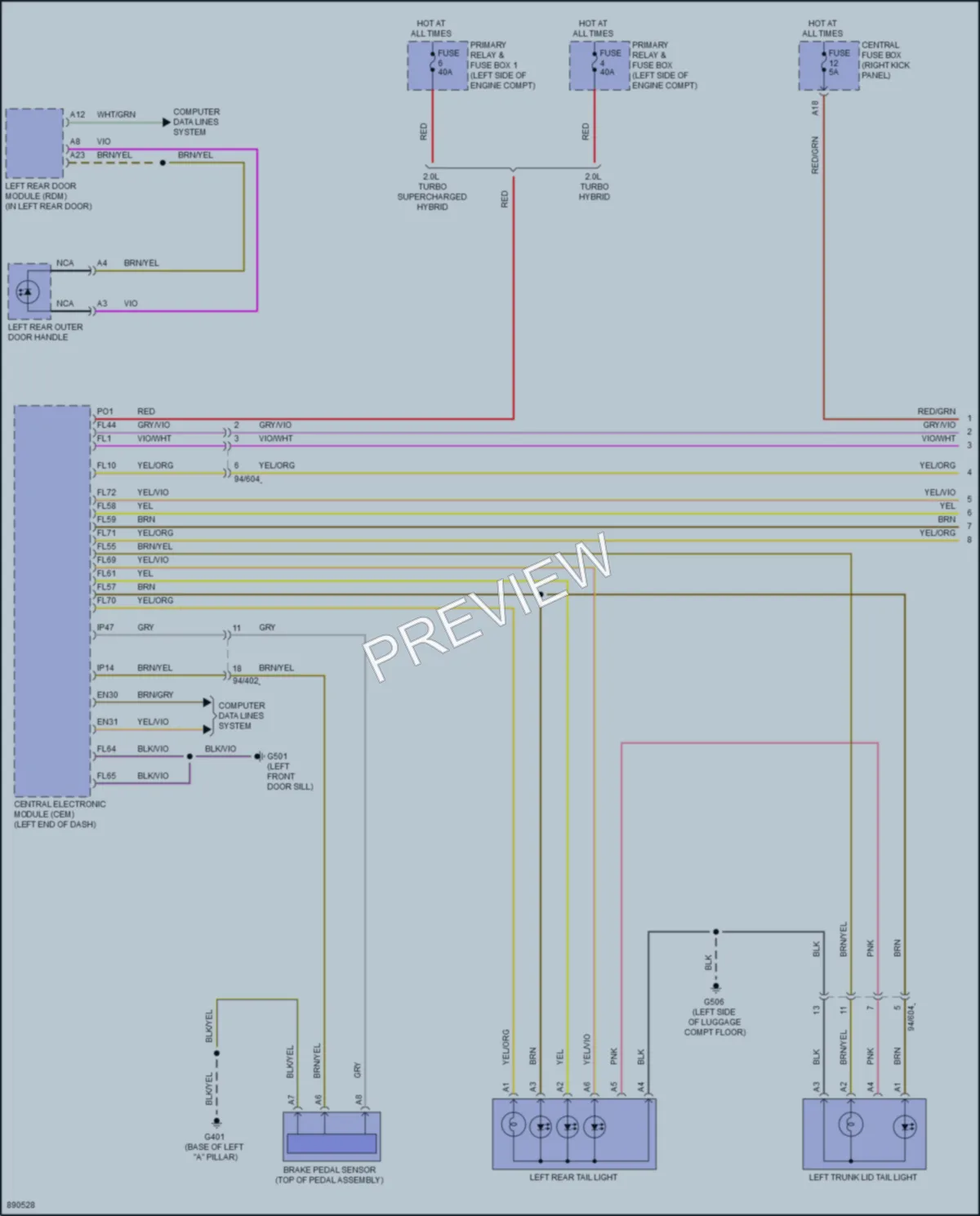 2024 Volvo XC60PlugIn Exterior Lights wiring diagram preview