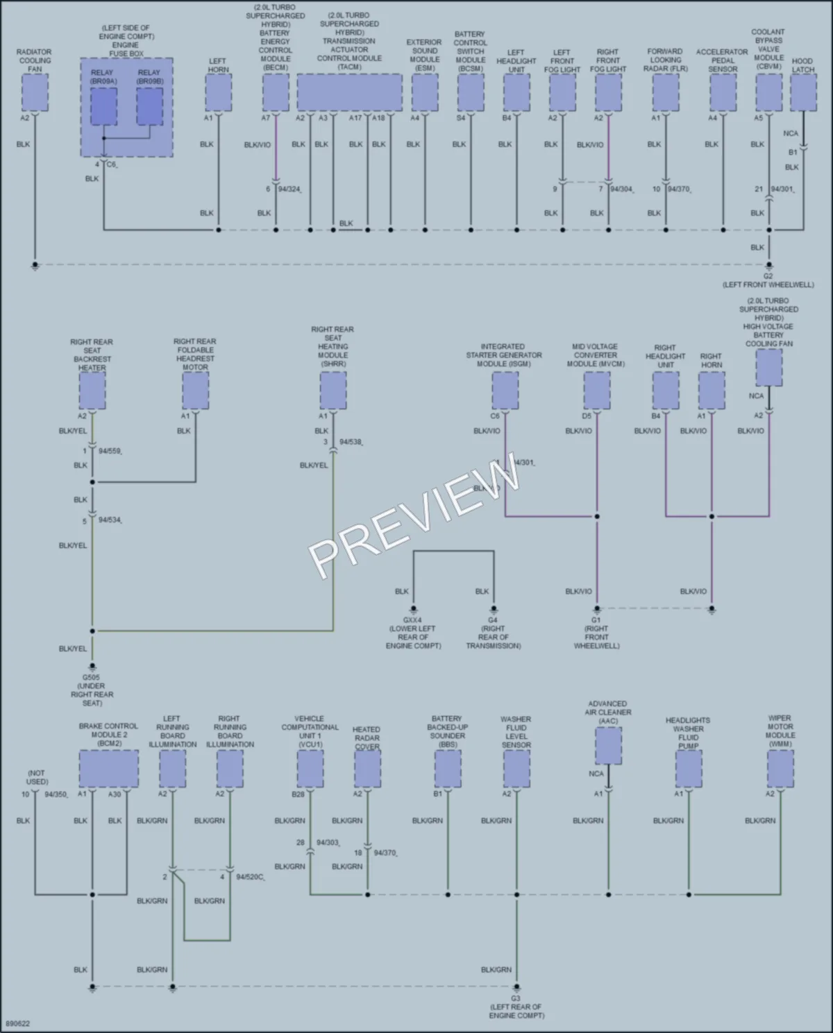 2024 Volvo XC60PlugIn Ground Distribution wiring diagram preview