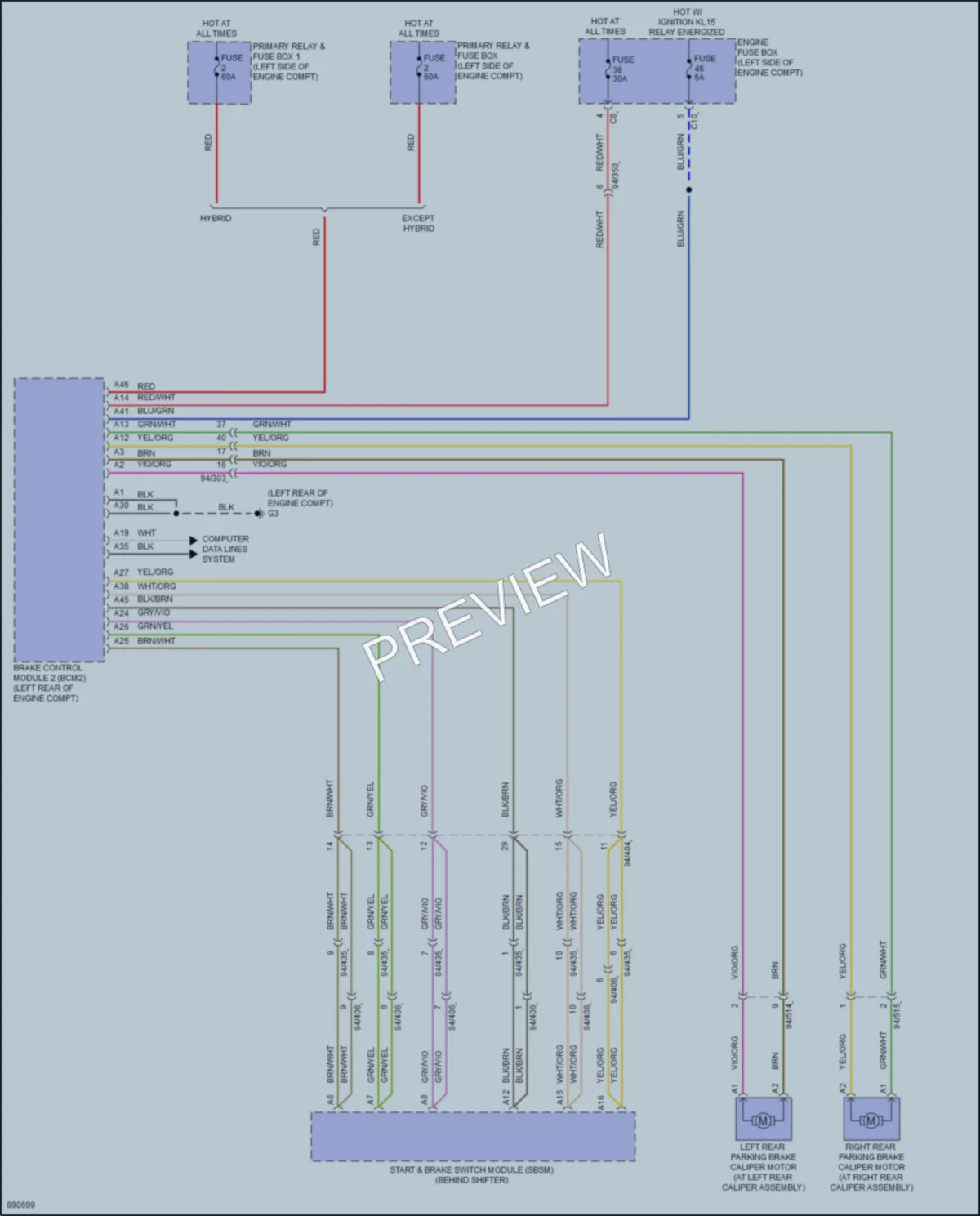 2024 Volvo XC60PlugIn Shift Interlock wiring diagram preview