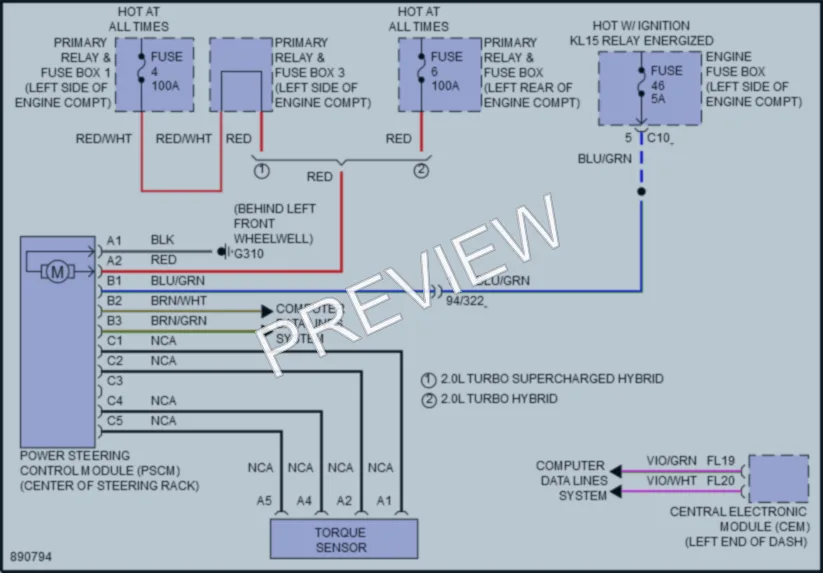 2024 Volvo XC90 Electronic Power Steering wiring diagram preview