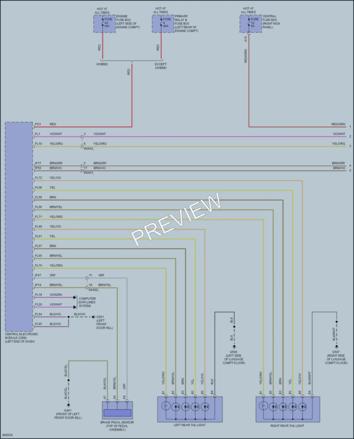 2024 Volvo XC90 Exterior Lights wiring diagram preview