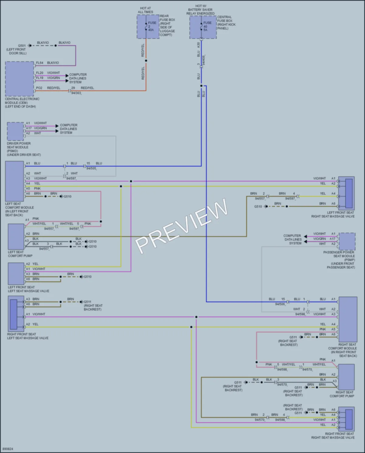 2024 Volvo XC90 Power Seats wiring diagram preview