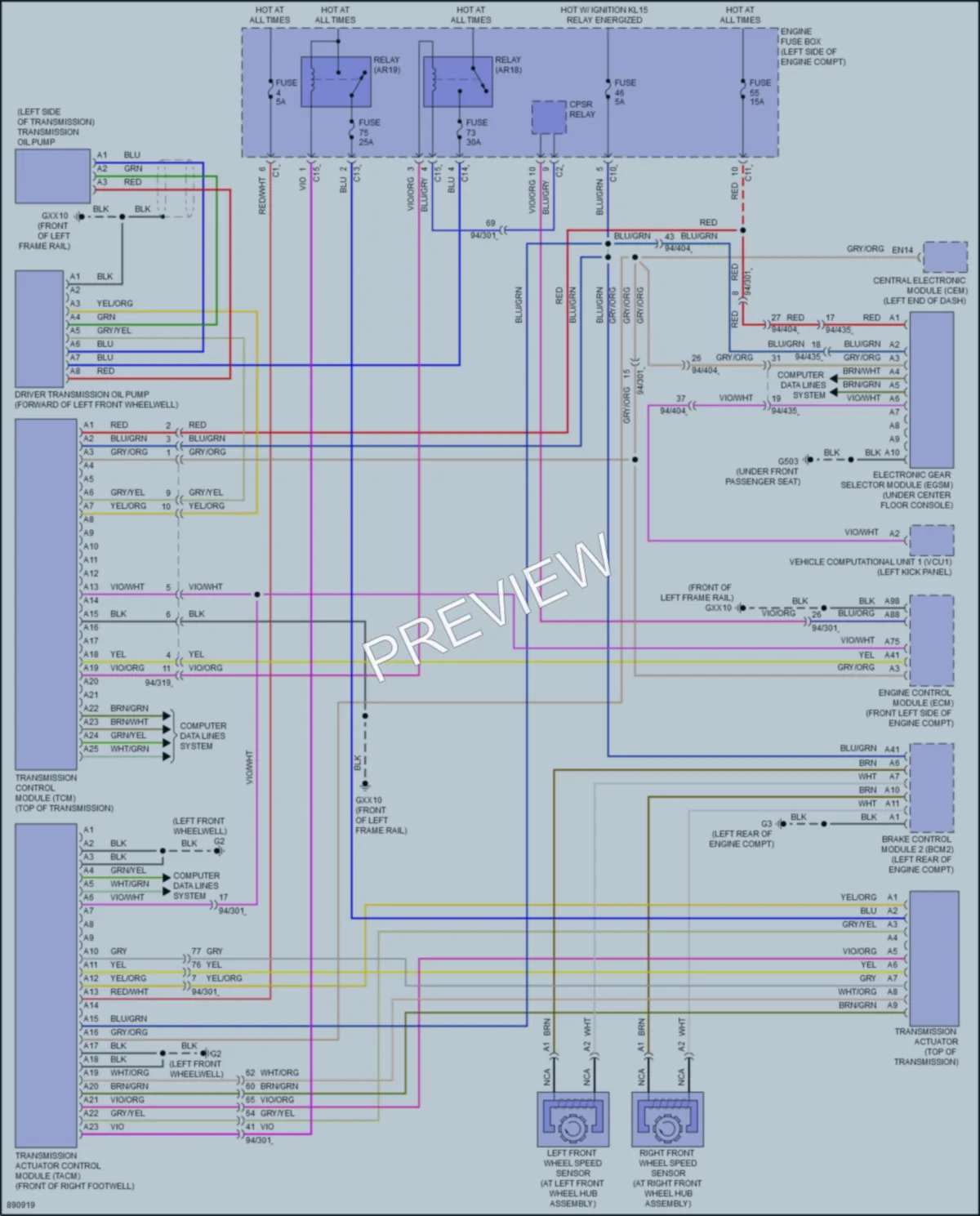 2024 Volvo XC90 Transmission wiring diagram preview