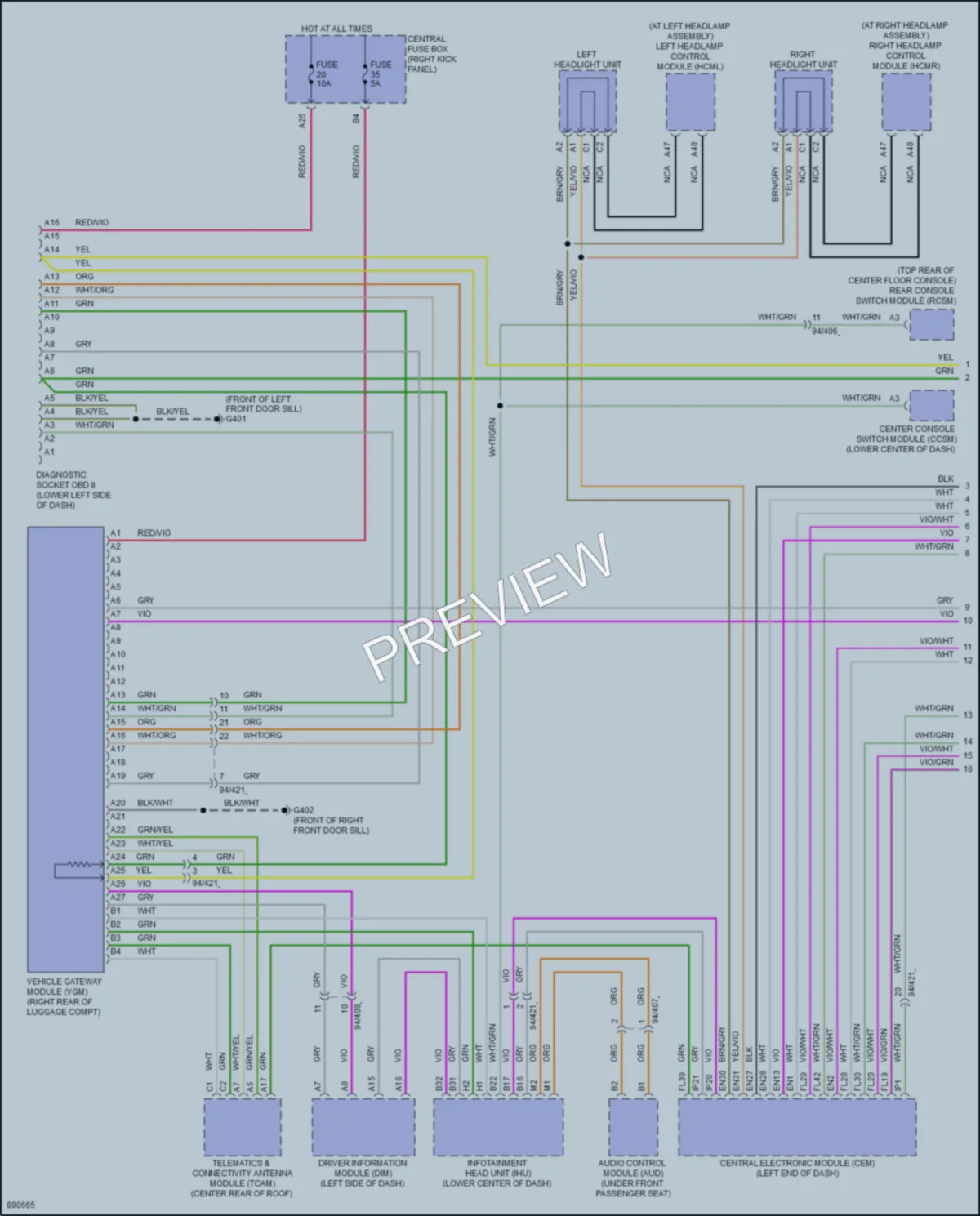 2024 Volvo XC90PlugIn Computer Data Lines wiring diagram preview