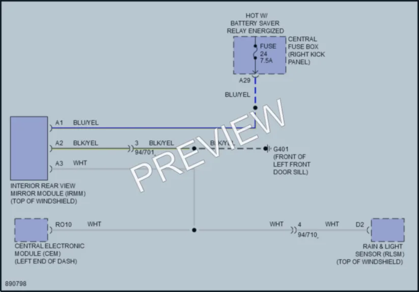 2024 Volvo XC90PlugIn Power Mirrors wiring diagram preview