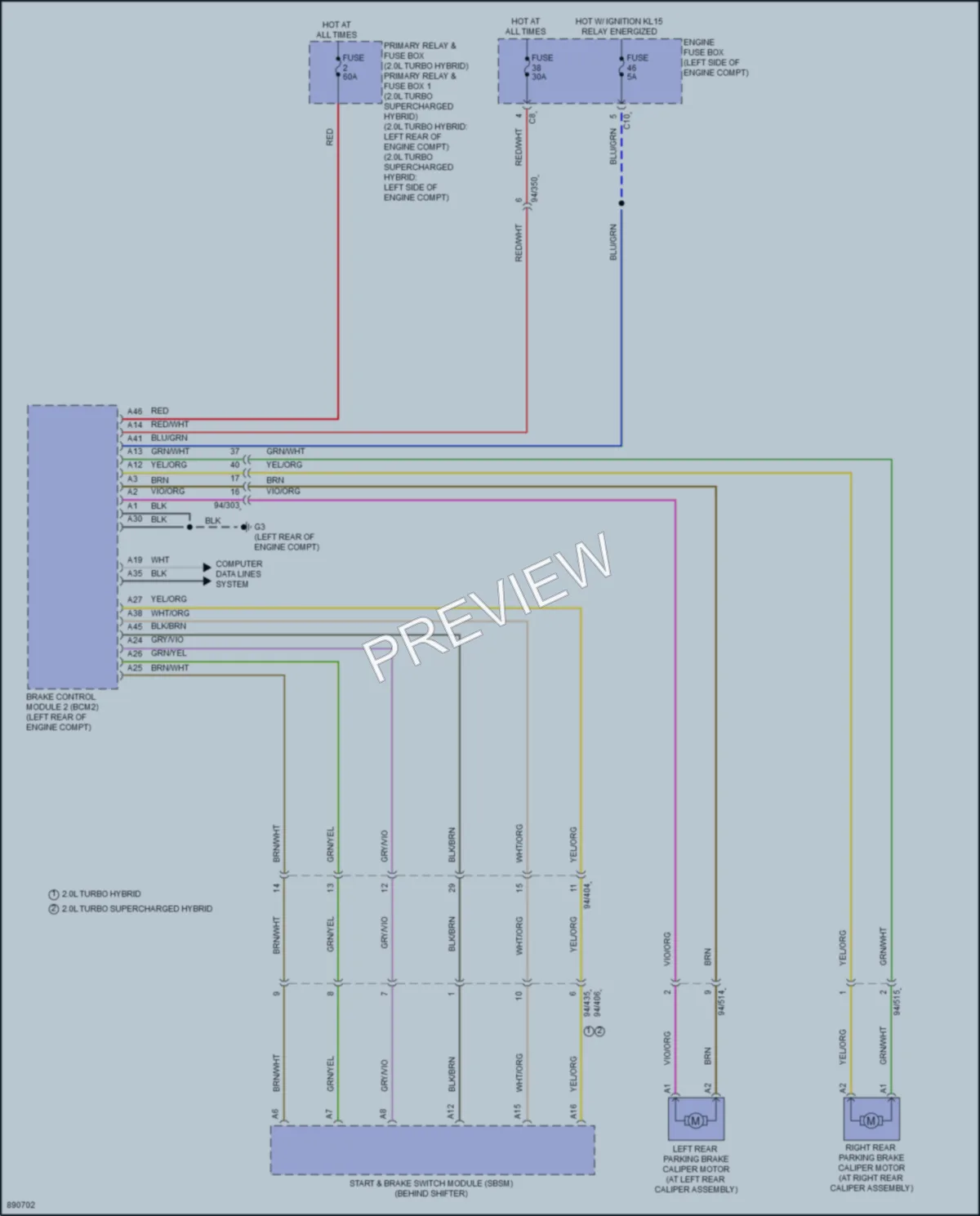 2024 Volvo XC90PlugIn Shift Interlock wiring diagram preview