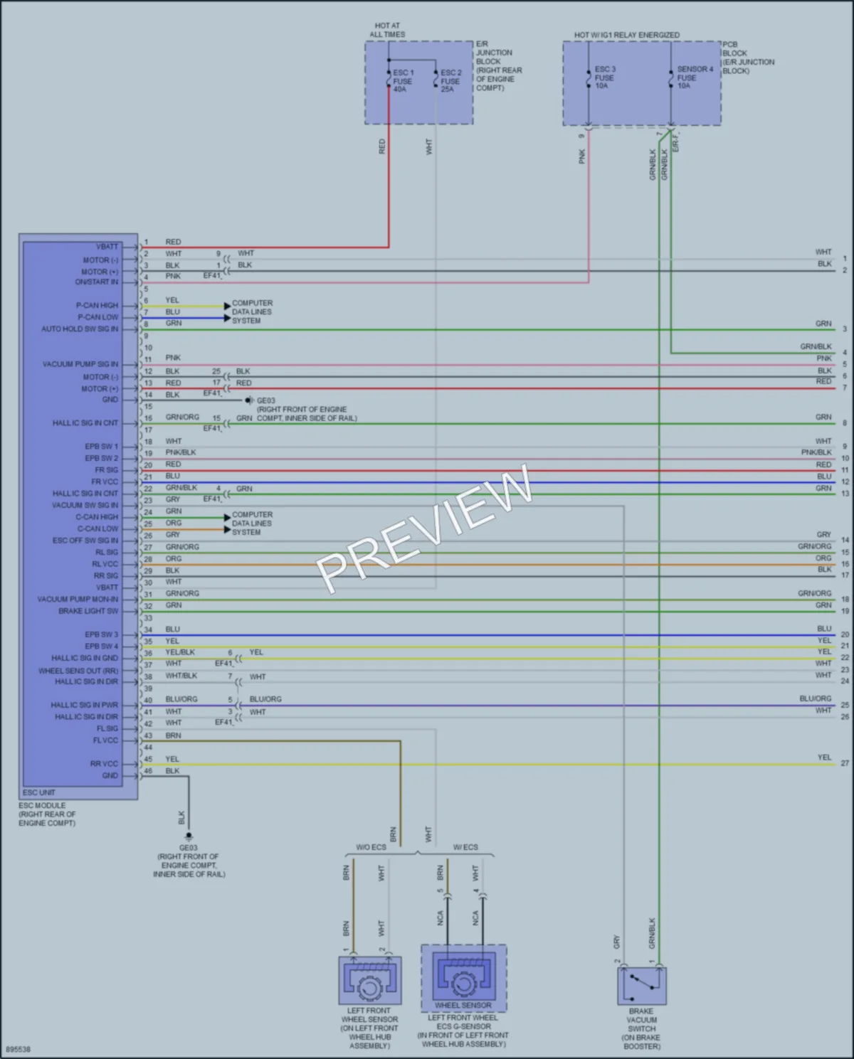 2025 Genesis G70 Anti Lock Brakes Wiring Diagrams protected preview