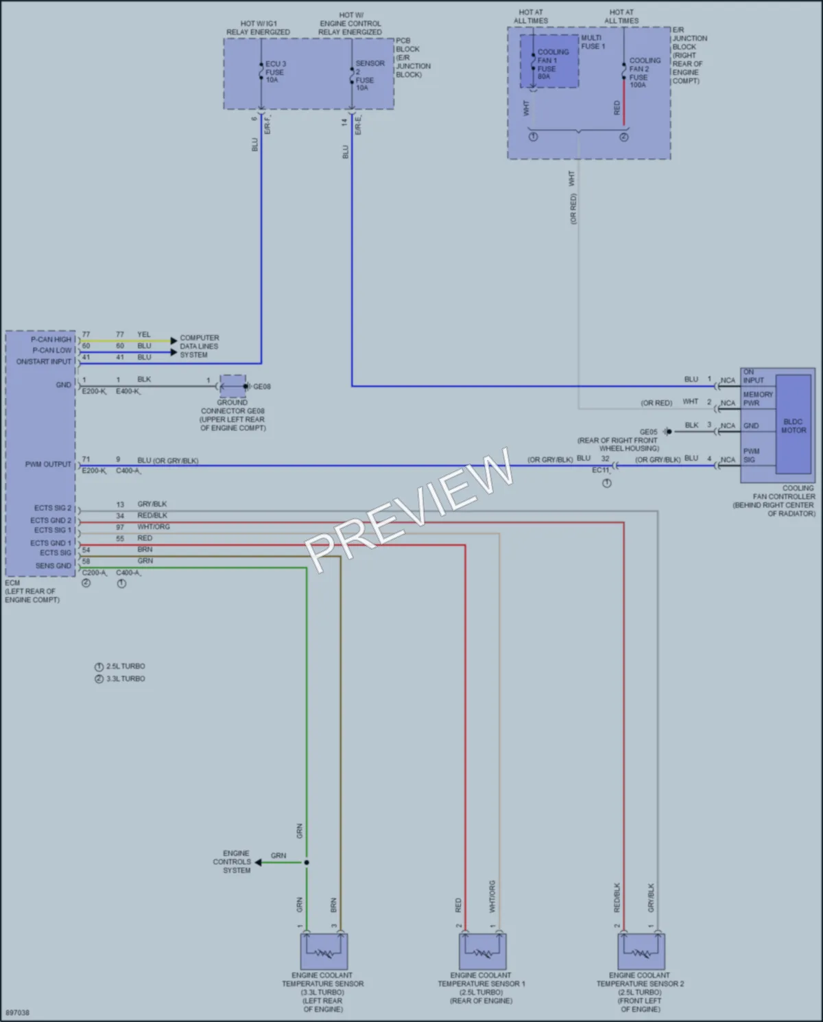 2025 Genesis G70 Cooling Fan Wiring Diagrams protected preview