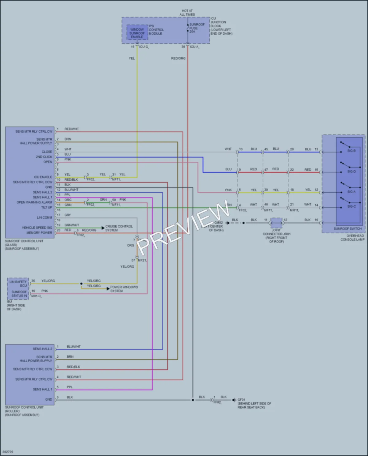 2025 Genesis G70 Power Top Sunroof Wiring Diagrams protected preview