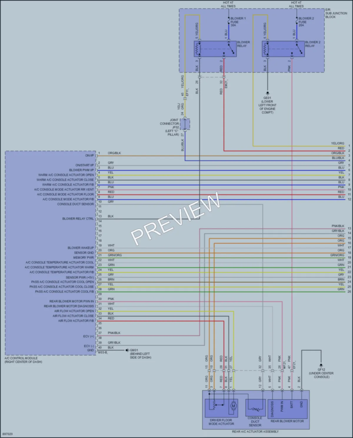 2025 Genesis G80 Air Conditioning wiring diagram preview