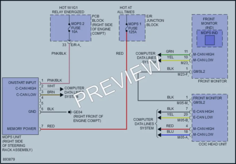 2025 Genesis G80 Electronic Power Steering wiring diagram preview