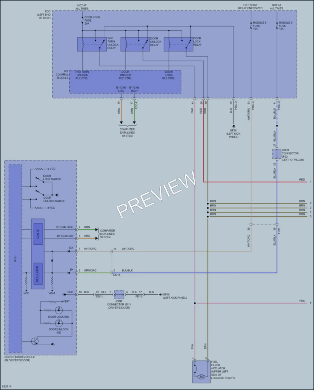 2025 Genesis G80 Power Door Locks wiring diagram preview