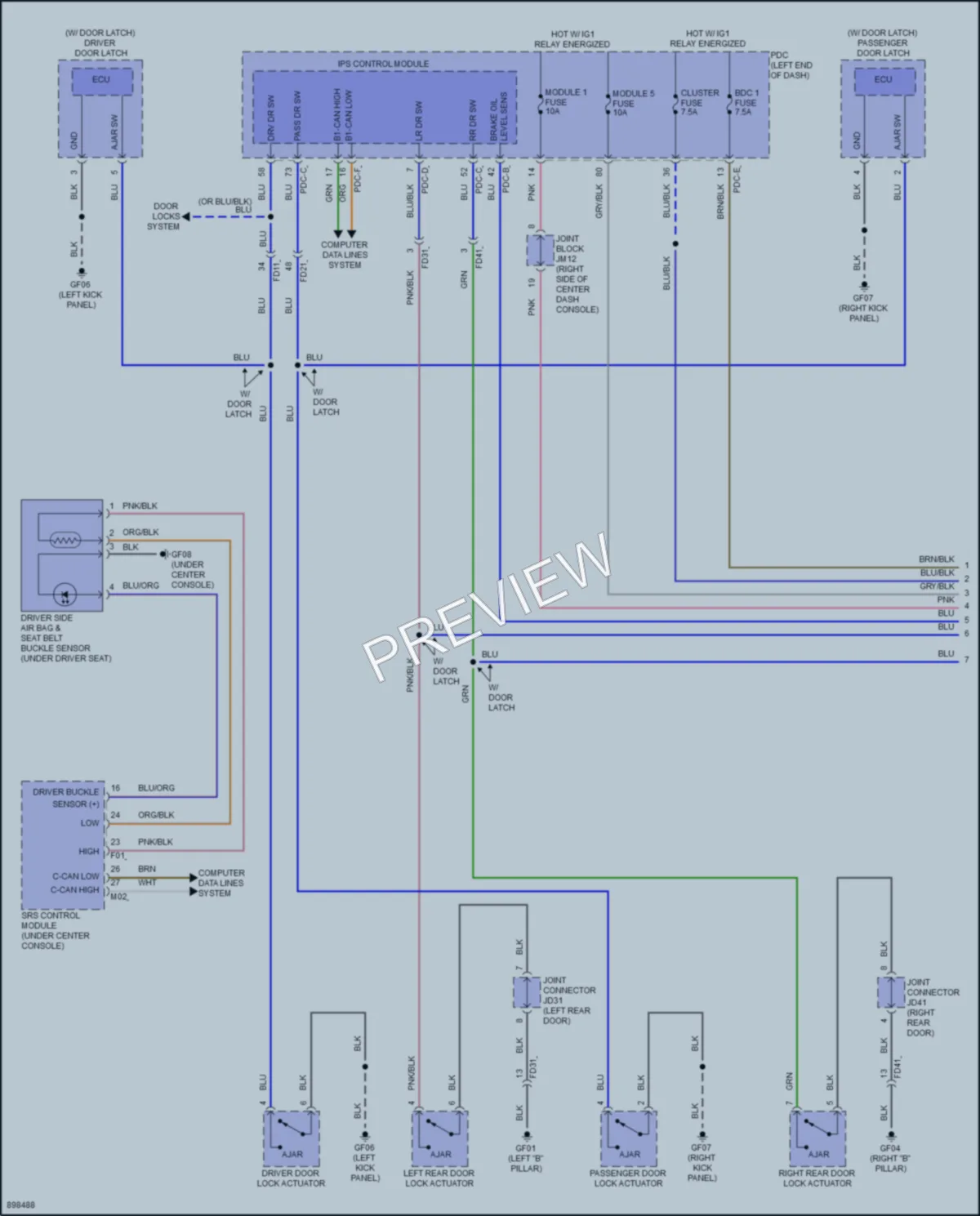 2025 Genesis G80 Warning Systems wiring diagram preview
