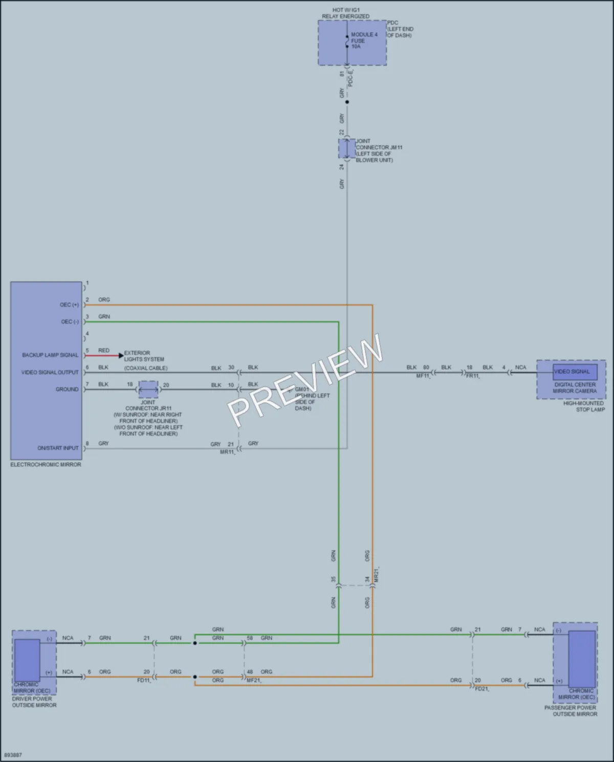 2025 Genesis GV80 Power Mirrors wiring diagram preview